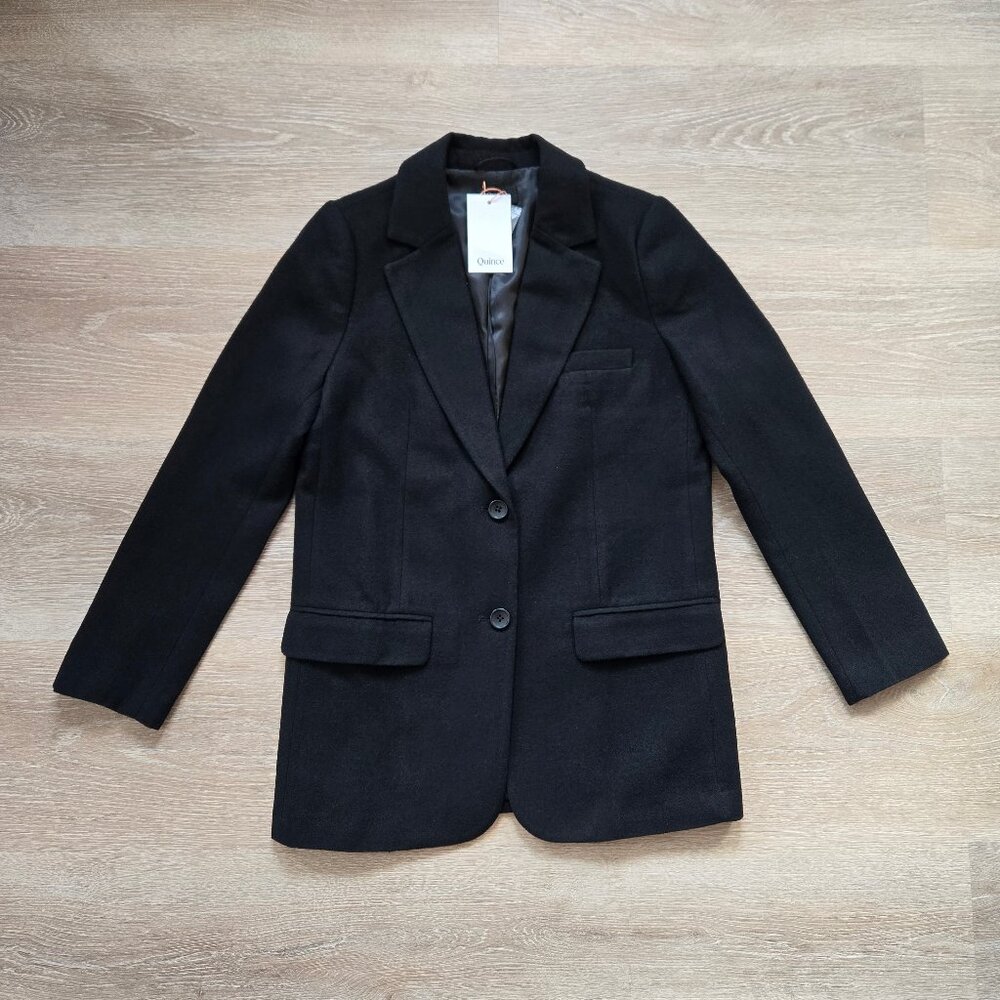 Quince Italian Wool Blend Oversized Blazer Women's Black Size XS